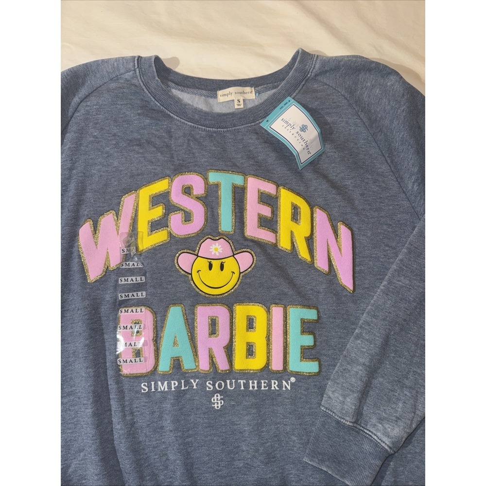 Simply Southern Western Barbie Sweatshirt Oversized Small‎ New W/ tags NWT
